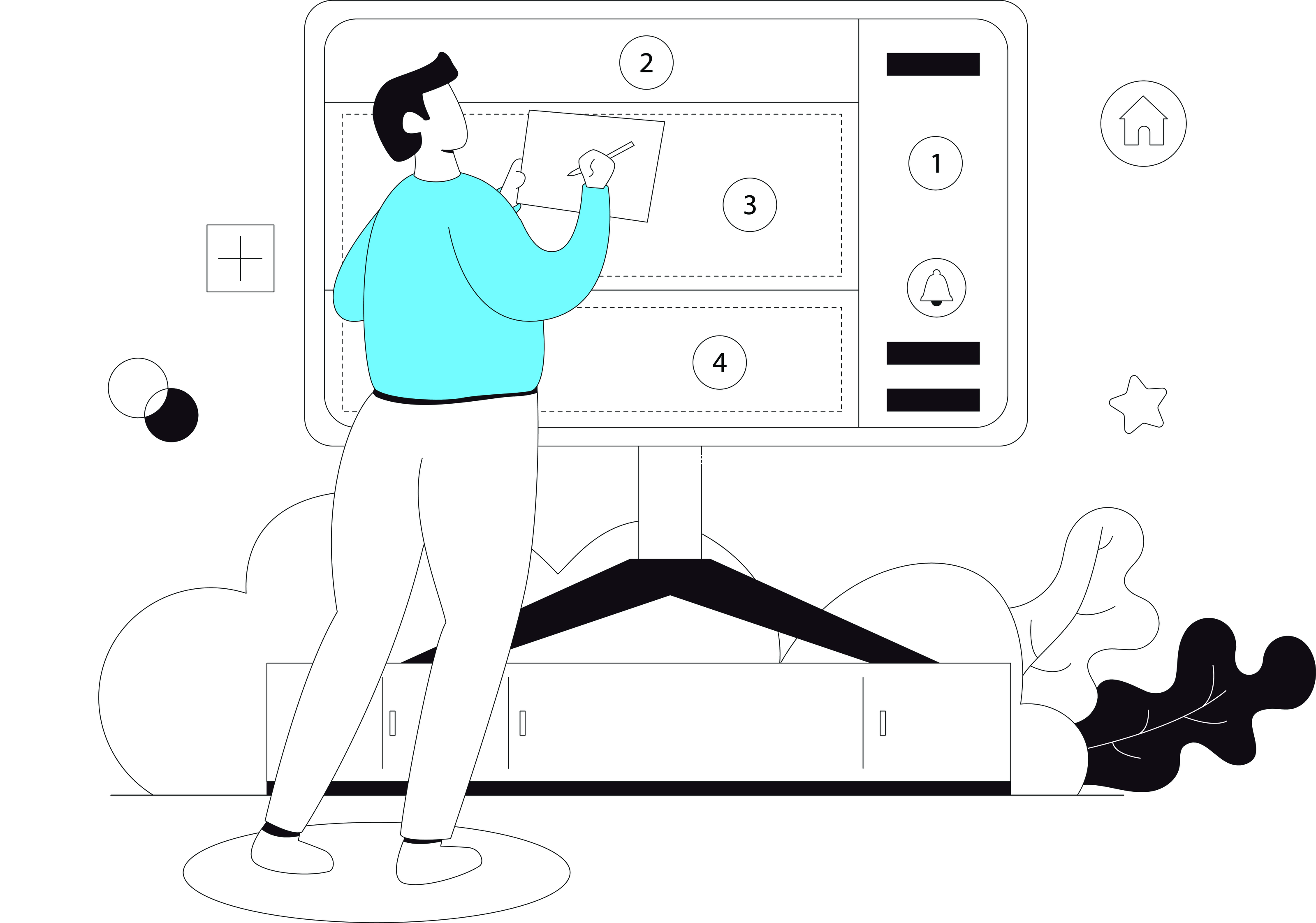 homem criando um website